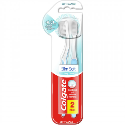 Зубная щетка Colgate Soft Slim Deep Clean мягкая 2 шт