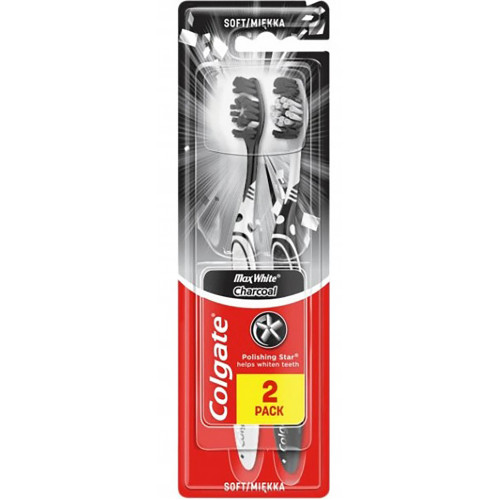 Зубна щітка Colgate Max White Charcoal середньої жорсткості 2 шт