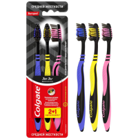 Зубная щетка Colgate Зиг Заг Древесный уголь средней жесткости 3 шт