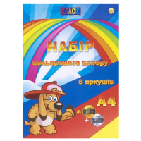 Папір кольоровий А4 Класік 8 аркушів 6 кольорів золото+срібло ТЕ 437
