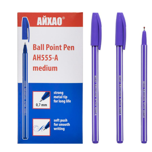 Ручка шариковая AH-555 AIHAO Original фиолетовая