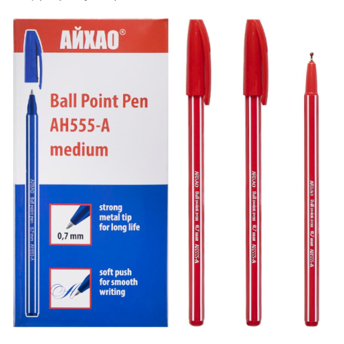 Ручка шариковая AH-555 AIHAO Original красная