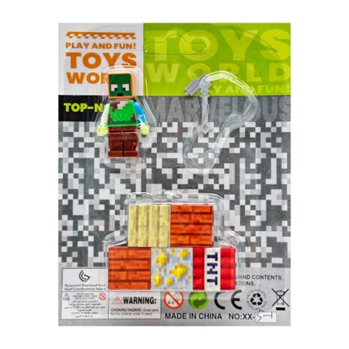 Конструктор Магнитный Minecraft Кубики 5 шт с фигуркой арт.1508-BJ011*12