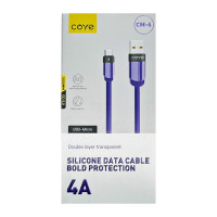Кабель COYE 1000мм 4A силикон USB-Micro арт.CМ-6