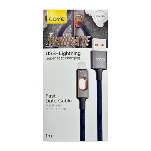 Кабель COYE 1м 30W USB-Lightning Led-підсвітка арт.CM-33 (13-08)