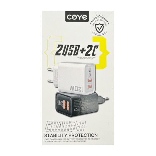 Зарядный блок COYE 2USB+2Type-C 3А арт.CD-20 (13-024)