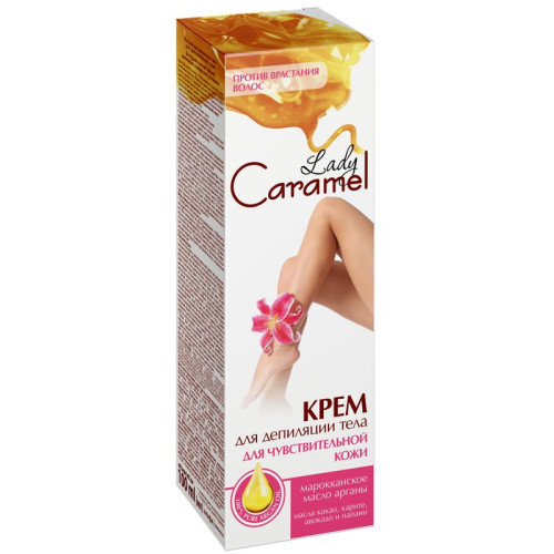 Крем для депіляції Caramel Lady проти вростаня волосся для чутливої шкіри 100 мл
