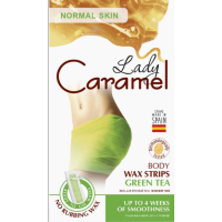 Воскові смужки для депіляції тіла Caramel Lady Green tea 16 шт