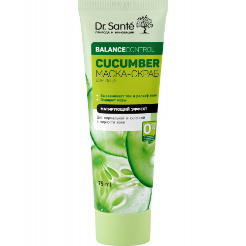 Маска-скраб для лица Dr. Sante Cucumber Матирующий Эффект 75 мл