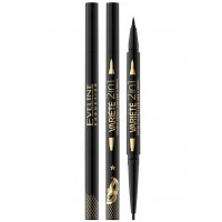 Двухсторонний водостойкий карандаш-подводка для глаз Eveline Variete 2в1 ultra black