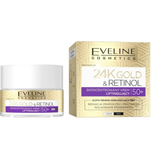 Крем-ліфтінг для обличчя Eveline Cosmetics 24K Gold & Retinol Lifting Cream 50+  50 мл