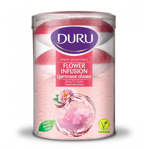 Мыло Duru Fresh Sensations Цветочное облако 4 шт по 100 гр стакан 