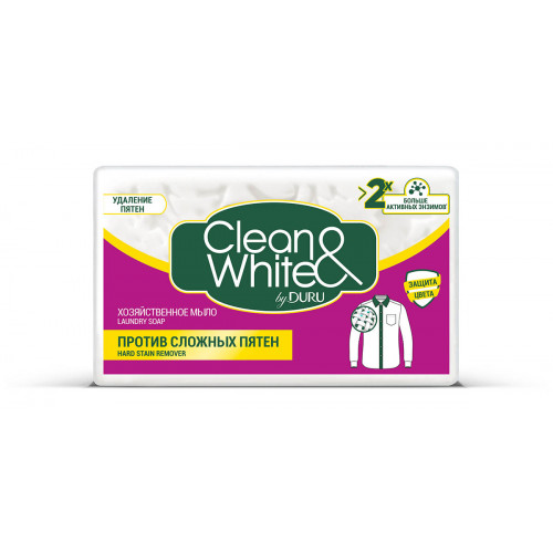 Мыло хозяйственное Clean&White by Duru для удаления пятен 120 гр