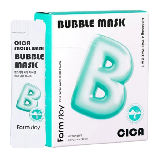 Пузырьковая маска Farmstay с центелой Cica Facial Wash Bubble Mask 5 мл