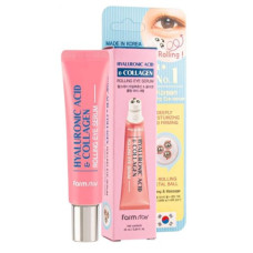 Сироватка-ролер FarmStay для шкіри навколо очей Hyaluronic Acid & Collagen 15 мл