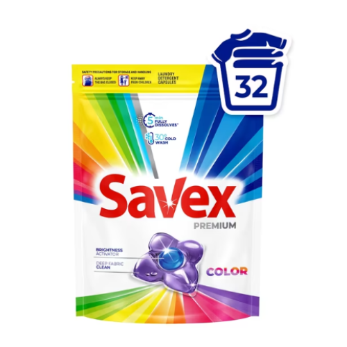 Капсули для прання Savex Color Premium 32 шт