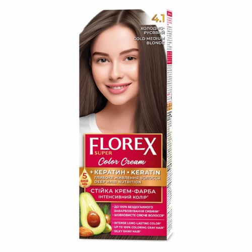 Краска для волос Florex 4.1 Холодно-русый
