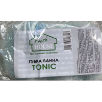 Губка банная Fresh House Tonic фигурная с массажным слоем 1 шт