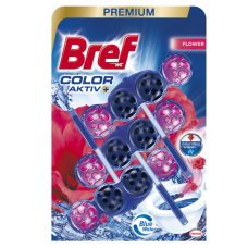 Туалетний блок для унітазу Bref Premium Color Aktiv Flower 3 шт по 50 гр