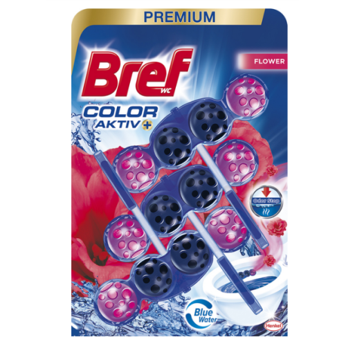 Туалетный блок для унитаза Bref Premium Color Aktiv Flower 3 шт по 50 гр