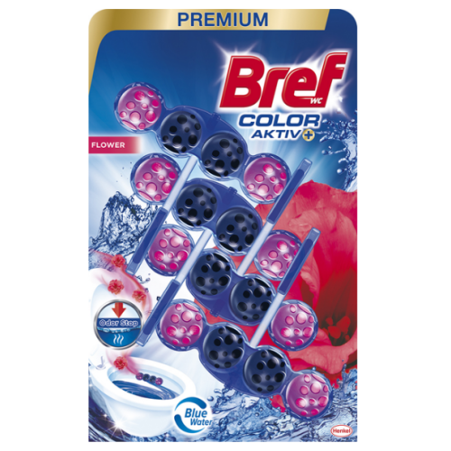 Туалетный блок для унитаза Bref Premium Color Aktiv Flower 4 шт по 50 гр