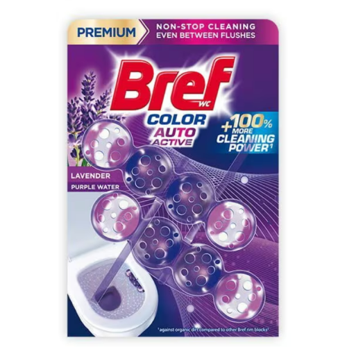 Туалетный блок для унитаза Bref Premium Color Aktiv Purple Water Lavender 2 шт по 50 гр