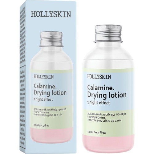 Локальное средство Hollyskin от прыщей и покраснения Calamin Drying Lotion с мгновенным действием 15 мл