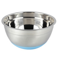 Миска Ø20*10 см з нержавіючої сталі з антиковзаючим дном №4347