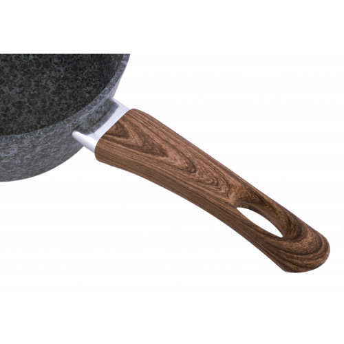 Ківш 16 см з антипригарним покриттям Grey marble з алюмінію №4170