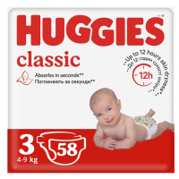 Підгузки Huggies Classic №3 4-9 кг 58 шт