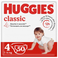 Подгузники Huggies Classic №4 7-18 кг 50 шт