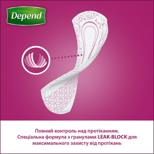 Прокладки урологические Depend Normal Plus Pad 12 шт
