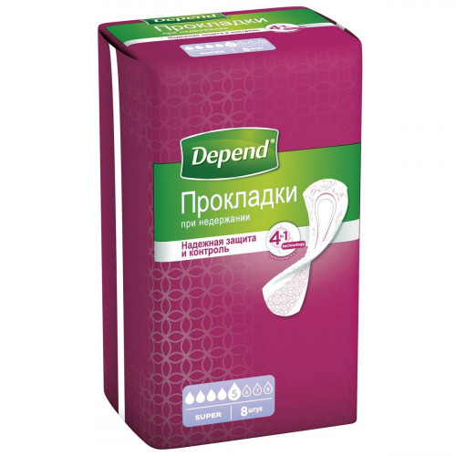 Прокладки урологические Depend Super Pad 8 шт