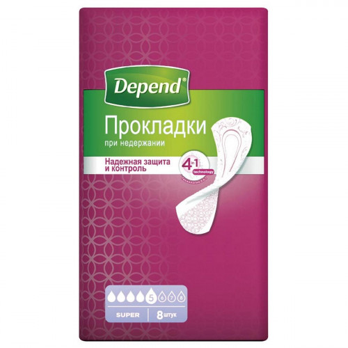 Прокладки урологические Depend Super Pad 8 шт