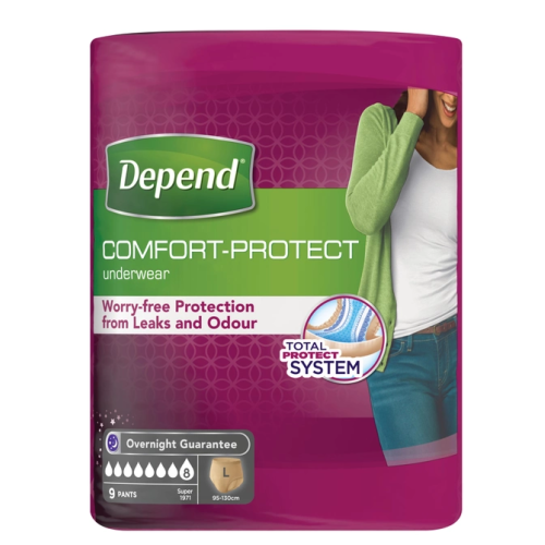 Подгузники-трусики для женщин Depend Comfort Protect L 9 шт