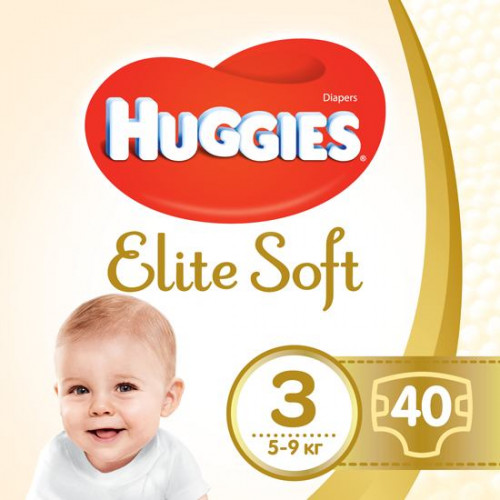 Підгузки Huggies Elite Soft №3 5-9 кг 40 шт