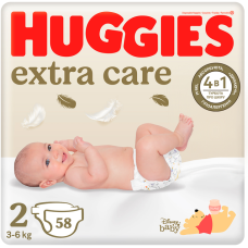 Підгузки Huggies Extra Care №2 4-6 кг  58 шт