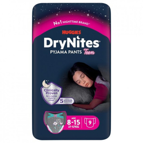Подгузники-Трусики Huggies  DryNites Girl 30-48 кг 9 шт