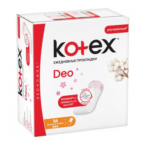 Прокладки щоденні Kotex Normal Deo Плюс 56 шт