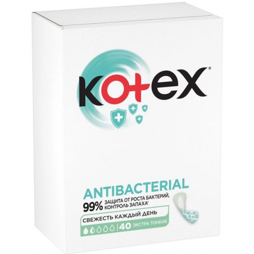 Прокладки щоденні Kotex Antibacterial Extra Thin 40 шт
