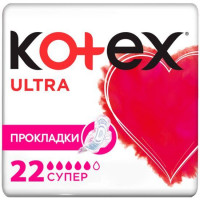 Прокладки Kotex Ultra Dry super квадро 22 шт