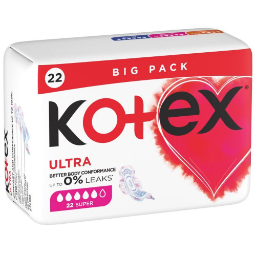 Прокладки Kotex Ultra Dry super квадро 22 шт