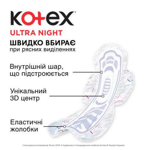 Прокладки Kotex Ultra Dry night 7 шт