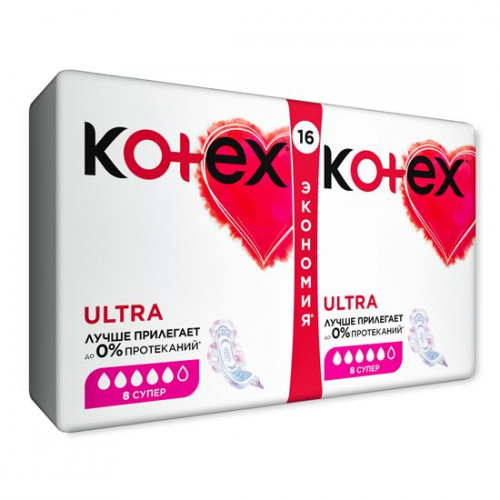 Прокладки Kotex Ultra Dry super duo 16 шт