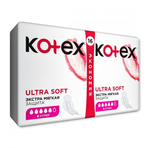 Прокладки Kotex Ultra Soft super duo 16 шт