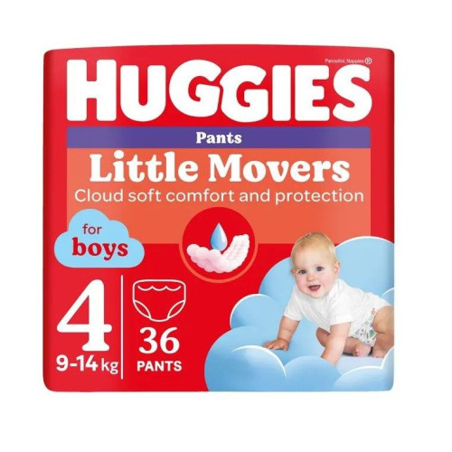 Подгузники-Трусики Huggies Little Movers Boy №4 9-14кг 36 шт