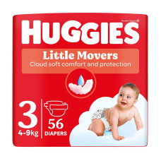 Подгузники Huggies Little Movers №3 5-9кг 56 шт