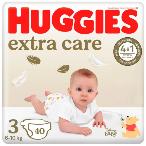 Подгузники Huggies Extra Care Jumbo №3 6-10 кг 40 шт