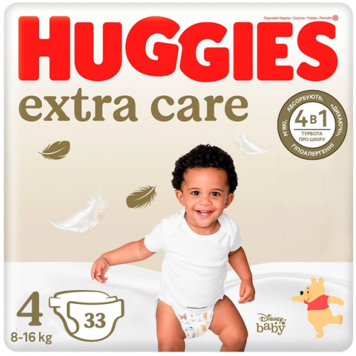 Подгузники Huggies Extra Care Jumbo №4 8-16 кг 33 шт