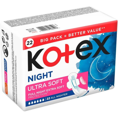 Прокладки Kotex Ultra Soft Quadro Night 22 шт